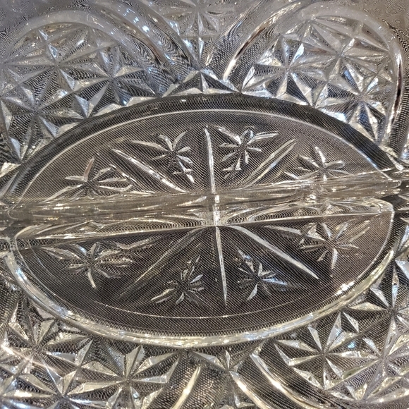 **vintage** 2-Part Relish Dish Stars & Bars by ANCHOR HOCKING - Picture 4 of 5